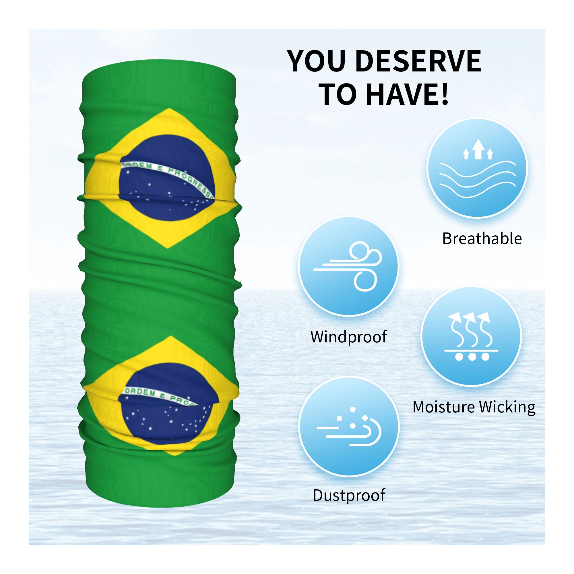 Custom Brazil Flag Bandana Nec - Neck Gaiter Face Cover 评论和价格