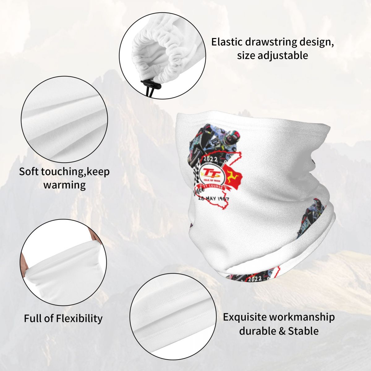 Isle Of Man TT Races Multifunc - Neck Gaiter Face Cover 评论和价格
